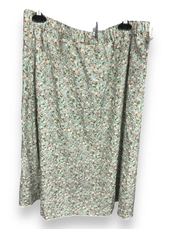 comfortable women’s shirts for everyday wear -Skirt Midi By Shein In Floral Print, Size: 1x