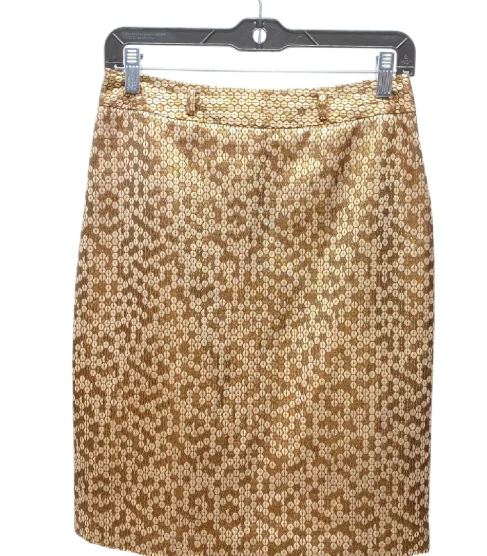 trendy dresses for women’s brunch dates -Skirt Midi By Worthington In Gold, Size: S