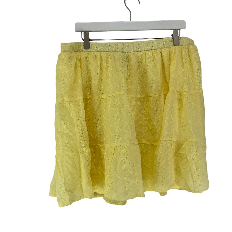 trendy women’s dresses for formal occasions -Skirt Mini & Short By Wild Fable In Yellow, Size: Xxl