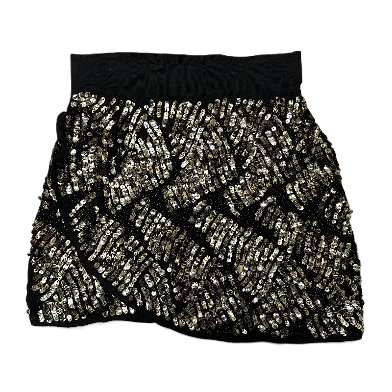 trendy women’s dresses for formal occasions -Skirt Mini & Short By Zara In Black & Gold, Size: M