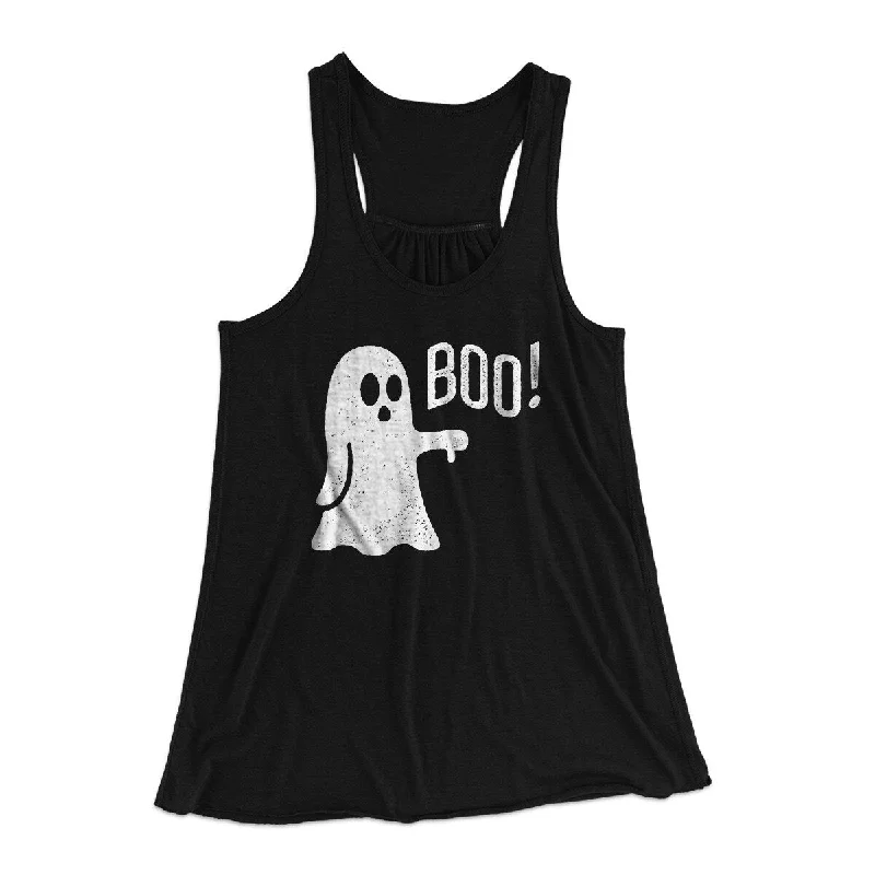 high-quality women’s tunic tops -Boo - Ghost Women's Flowey Racerback Tank Top