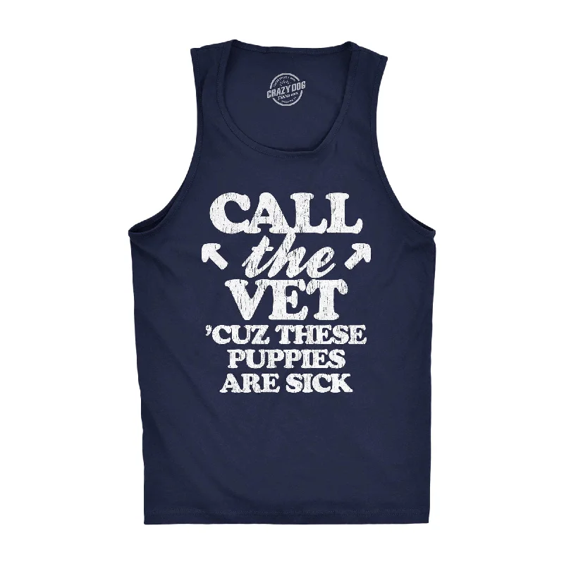 fashionable women’s winter coats -Call The Vet Cuz These Puppies Are Sick Men's Tank Top