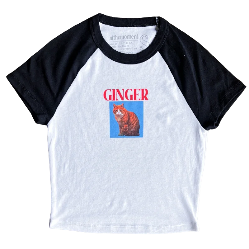 stylish tops for women’s office fashion -Ginger Cat Blue Women's Baby Rib