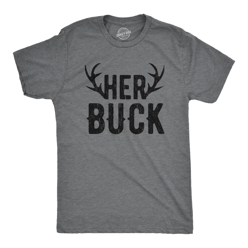 casual summer clothing for women -Her Buck His Doe Mens and Womens T Shirts Funny Deer Hunting Couples Relationship Tee