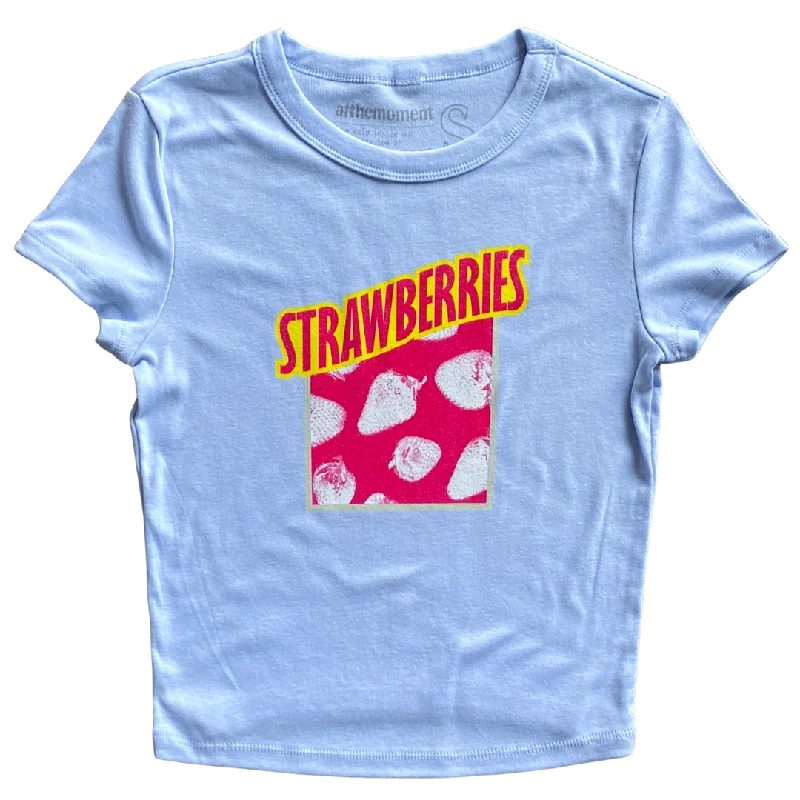 versatile women’s clothing for travel -Pink Strawberries v2 Women's Baby Rib