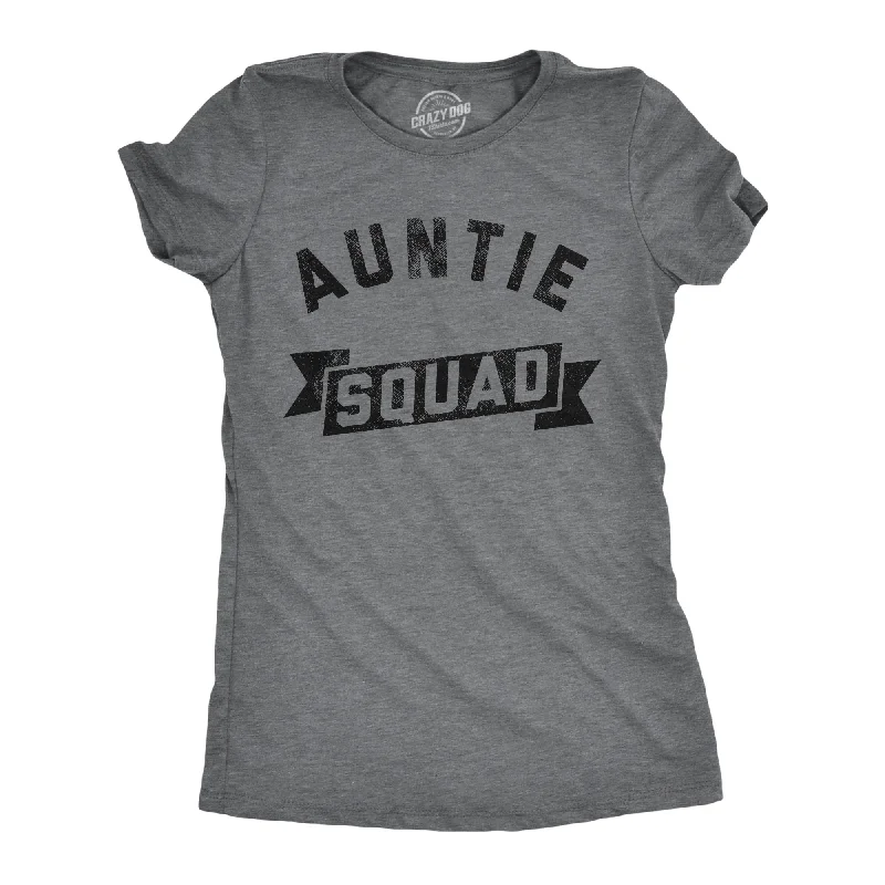 unique women’s dresses for bridesmaids -Womens Auntie Squad T Shirt Funny Family Member Awesome Aunt Tee For Ladies