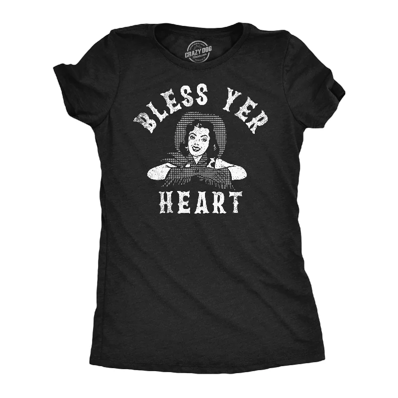 classic women’s jackets for work -Womens Bless Yer Heart Funny T Shirt Sarcastic Southern Bell Graphic Tee For Ladies