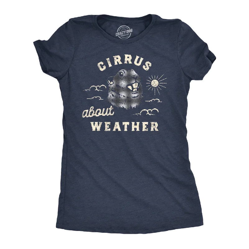 trendy blouses for women in 2025 -Womens Cirrus About Weather T Shirt Funny Ground Hogs Day Cloudy Shadow Joke Tee For Ladies