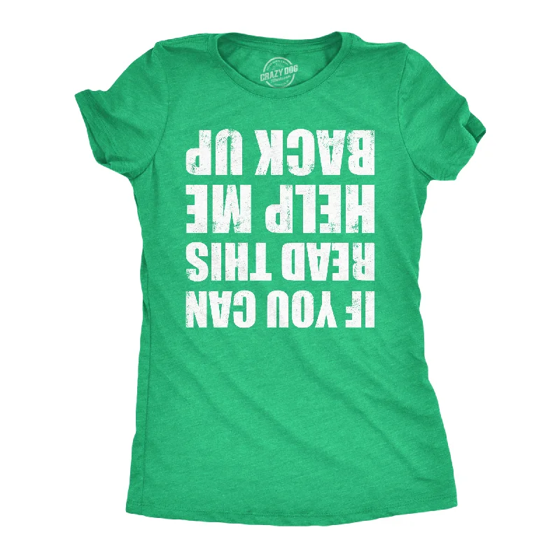 fashionable women’s evening dresses -Womens Funny Shirts If You Can Read This Help Me Back Up St Patricks Day Tee For Ladies