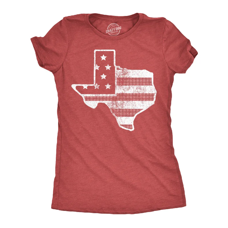 stylish women’s outerwear for winter -Womens Funny T Shirts American Flag Texas Awesome Fourth Of July Tee For Ladies