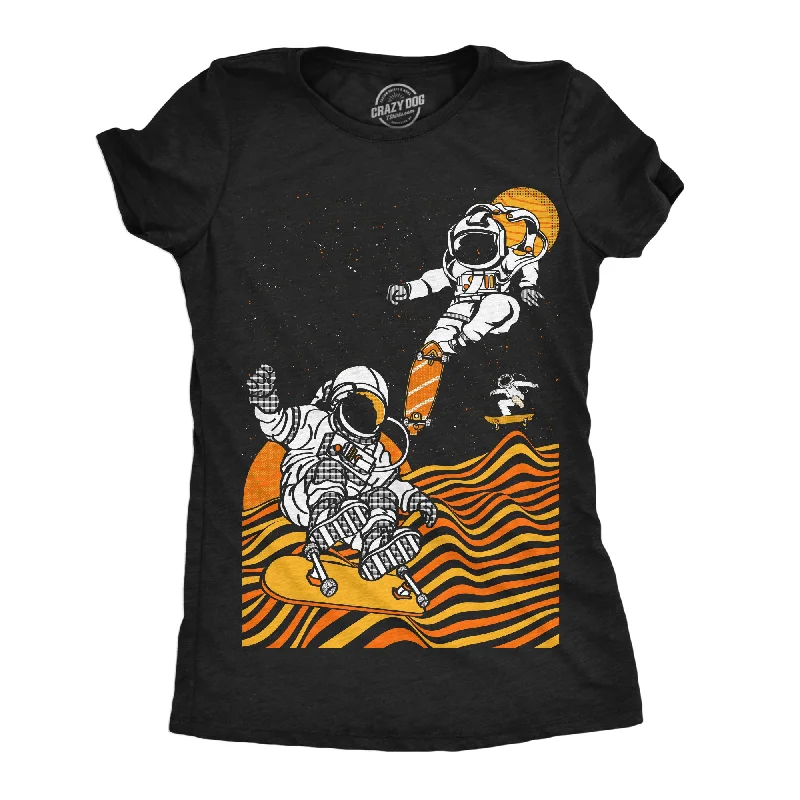 stylish women’s outerwear for fall -Womens Funny T Shirts Astro Skate Park Space Graphic Tee For Ladies