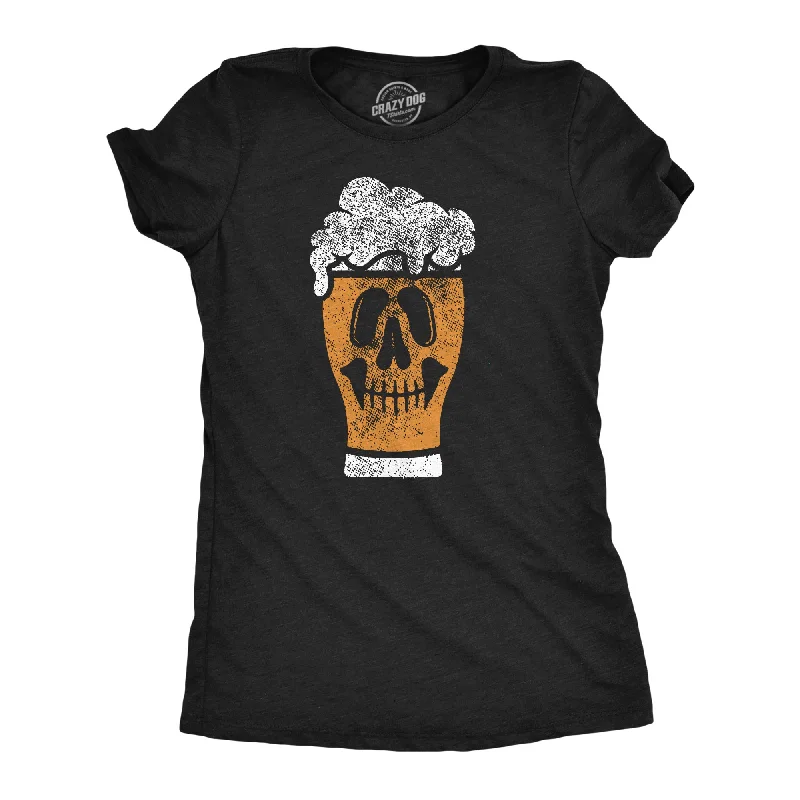 stylish women’s business suits -Womens Funny T Shirts Beer Glass Skull Drinking Graphic Tee For Ladies