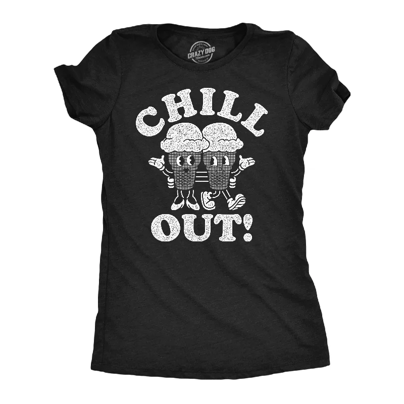 best women’s summer clothing outfits -Womens Funny T Shirts Chill Out Sarcastic Ice Cream Cone Graphic Tee For Ladies