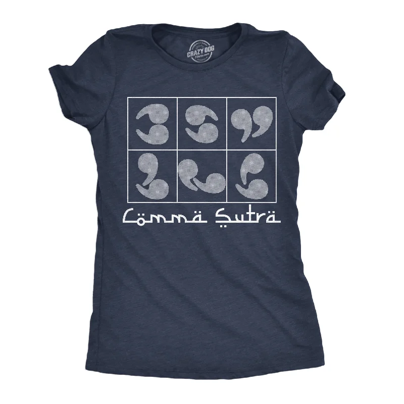 fashionable women’s blouses for work -Womens Funny T Shirts Comma Sutra Sarcastic Graphic Tee For Ladies