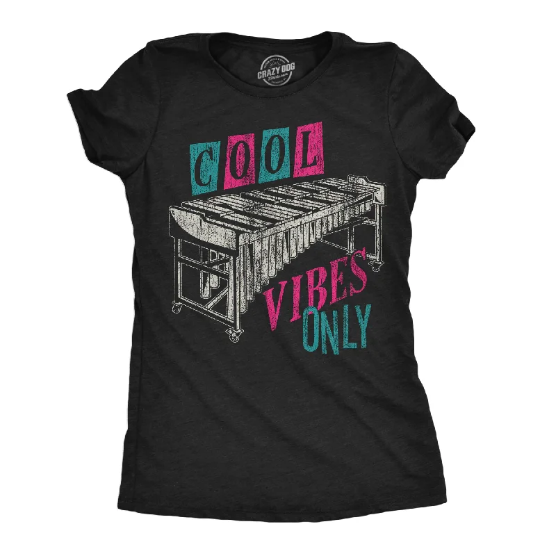 stylish women’s dresses for date nights -Womens Funny T Shirts Cool Vibes Only Sarcastic Music Graphic Tee For Ladies