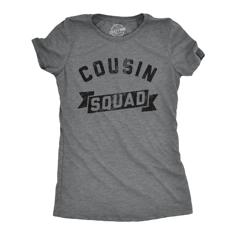 trendy women’s clothes for all seasons -Womens Funny T Shirts Cousin Squad Family Reunion Novelty Tee For Ladies