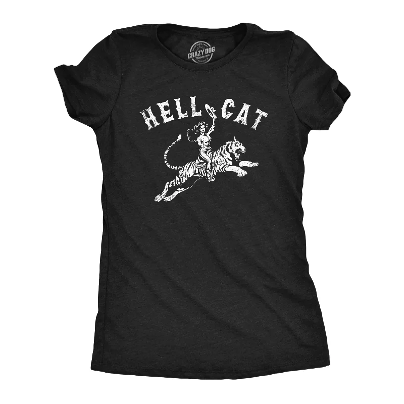 best women’s coats for snow season -Womens Funny T Shirts Hell Cat Sarcastic Tiger Graphic Novelty Tee For Ladies