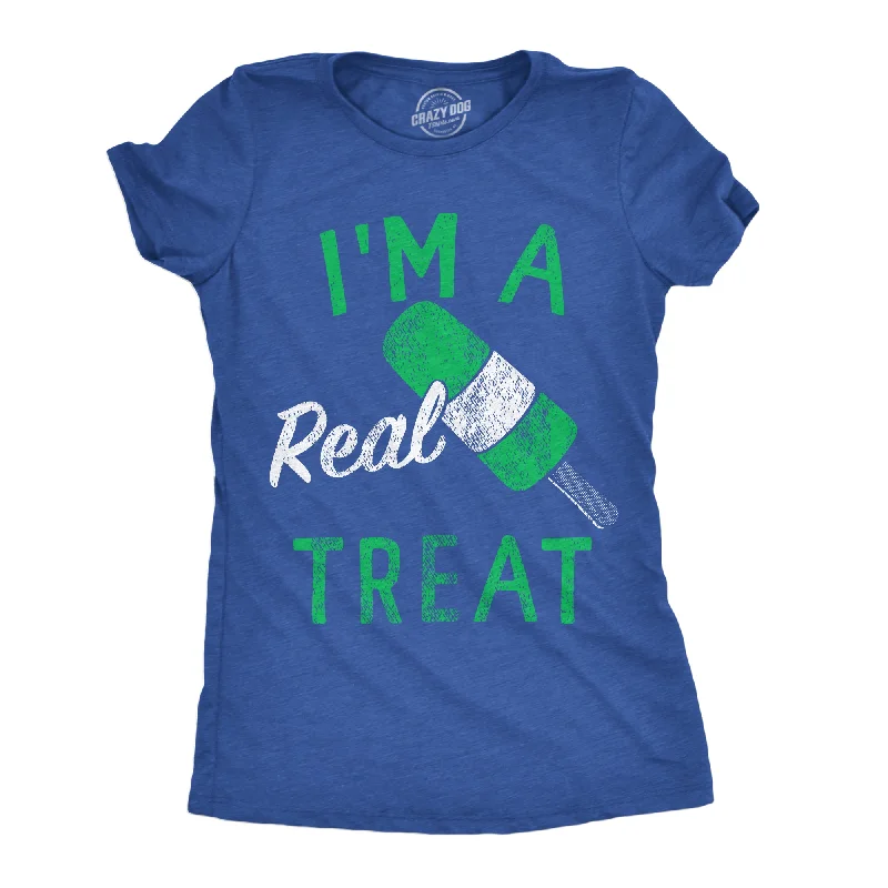 chic women’s office wear outfits -Womens Funny T Shirts Im A Real Treat Sarcastic Popsicle Graphic Tee For Ladies