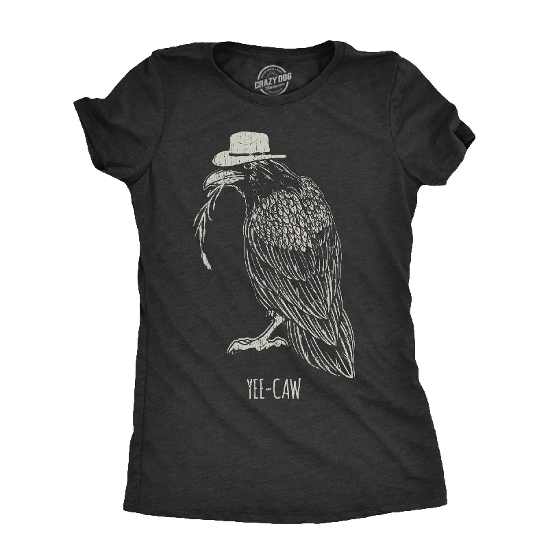 trendy dresses for women’s brunch dates -Womens Yee Caw T Shirt Funny Southern Crow Raven Joke Tee For Ladies