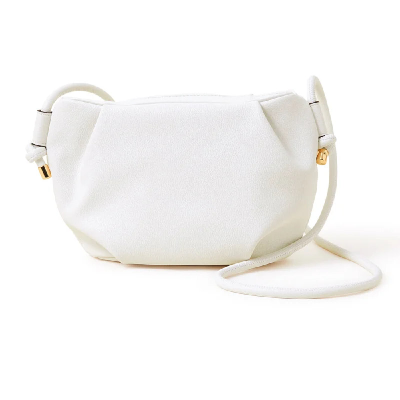 cute backpacks for women in 2025 -Accessorize London White Soft Cloud Knot Sling Bag