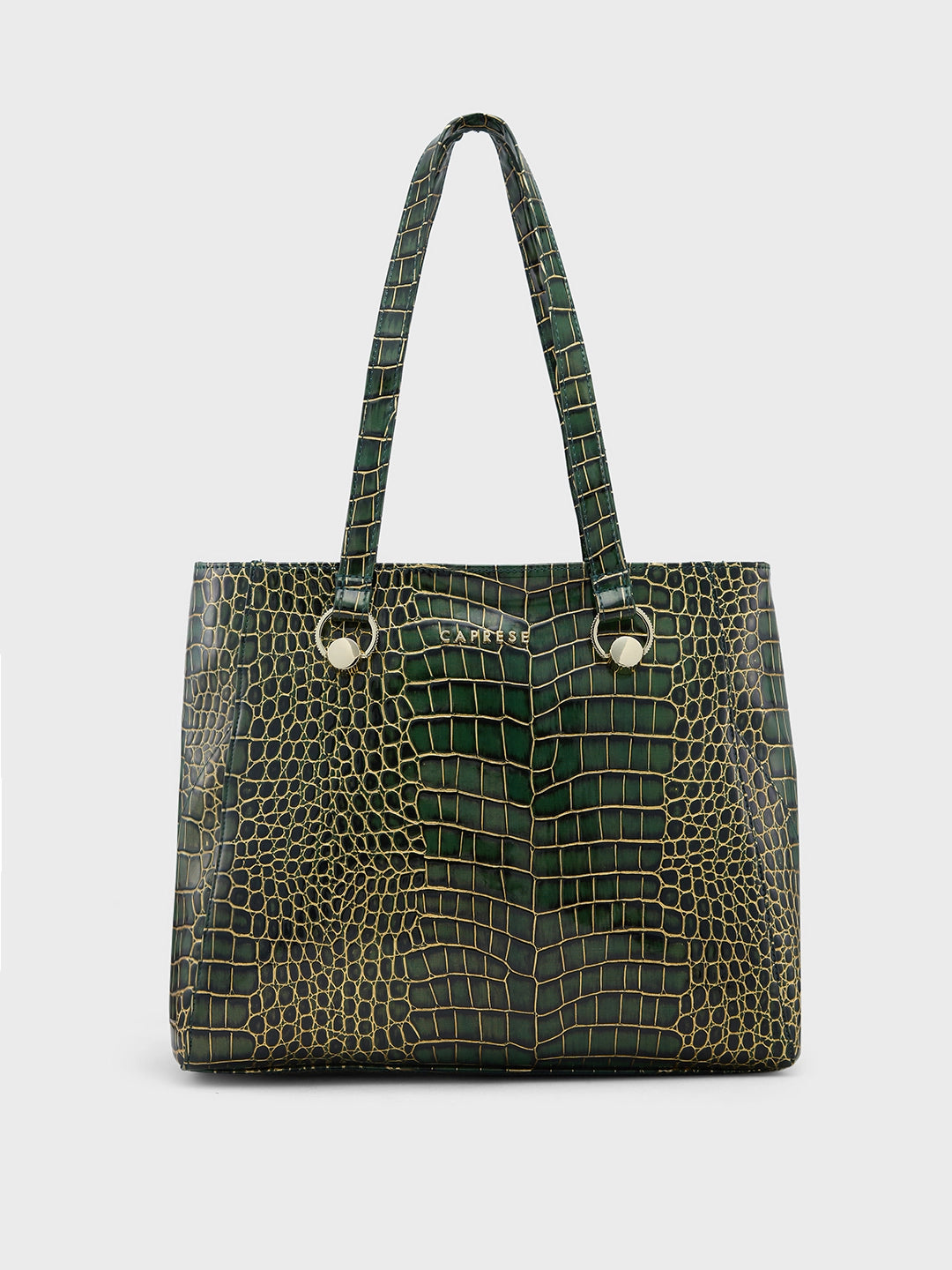 best women’s bags for vacations -Caprese Miranda Tote Large Croco Womens Office Handbag Green