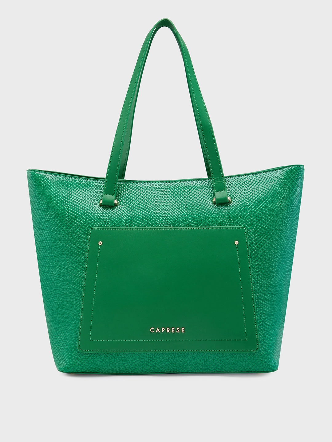 women’s bags with adjustable straps -Caprese Roima Tote Large Self Design Women'S Office Handbag Green