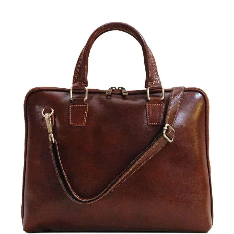 affordable women’s bags for everyday use -Floto Leather Cortona Slim Briefcase