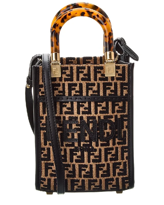 stylish bags for women’s weekend trips -FENDI Sunshine Mini Raffia & Leather Tote