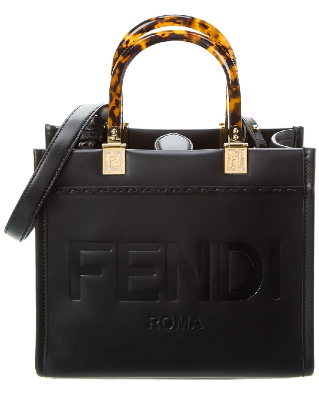 large women’s tote bags for shopping -FENDI Sunshine Small Leather Tote