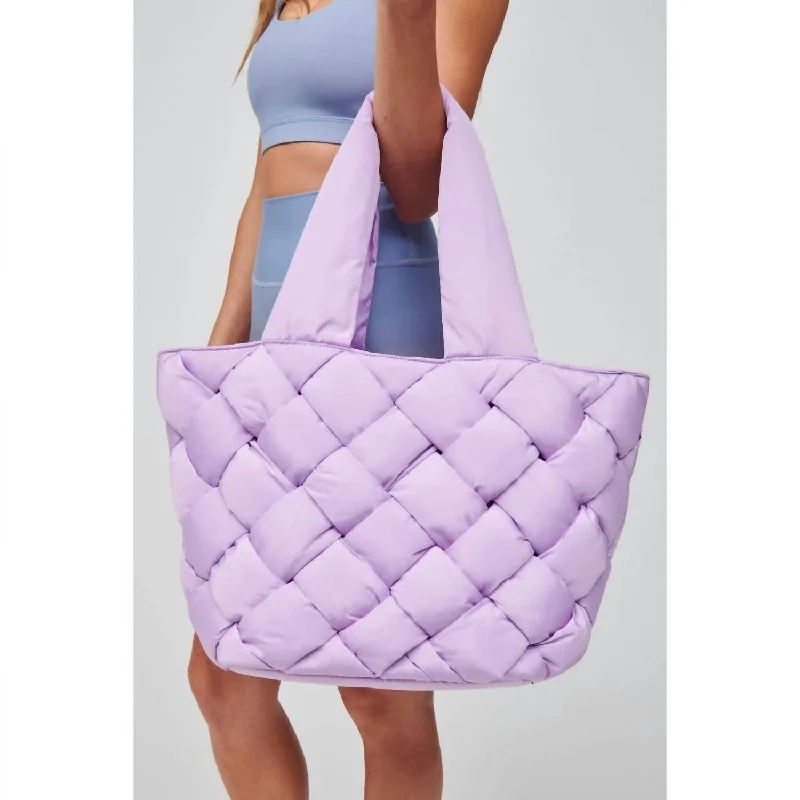 elegant leather handbags for women -Intuition East West Tote Bag In Lilac