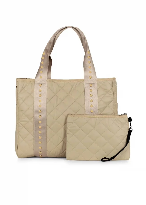 chic handbags for dinner parties -Jaime Avenue Tote Bag In Buff