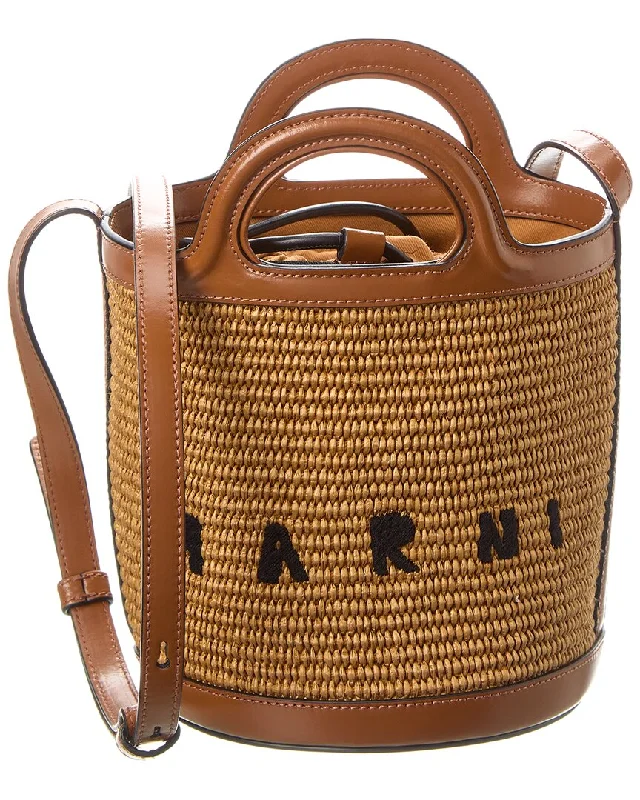 vintage bags for women’s fashion -Marni Tropicalia Small Leather-Trim Tote