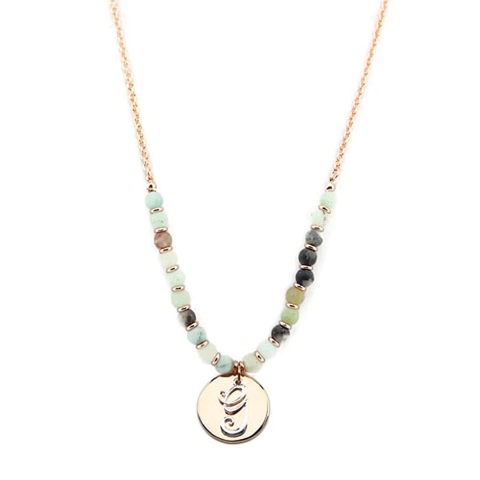 best women’s bags for gifts -AN1318-GAMT1   27" Gold Tone & Silver Tone 'G' Semi Precious Bead Necklace