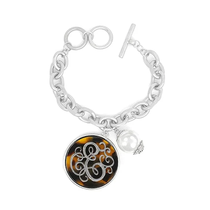 best women’s bags for vacations -AB9590-EWS Initial "E" Tortoise Shell Charm Bracelet