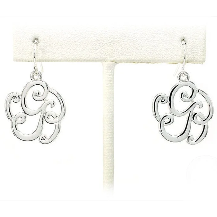 cute purse bags for women -OE1541SV "G" Single Initial Earrings