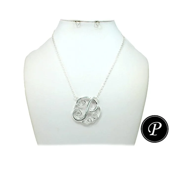 best women’s bags for office use -ON1011SV Initial "P" Silver Pendent Necklace