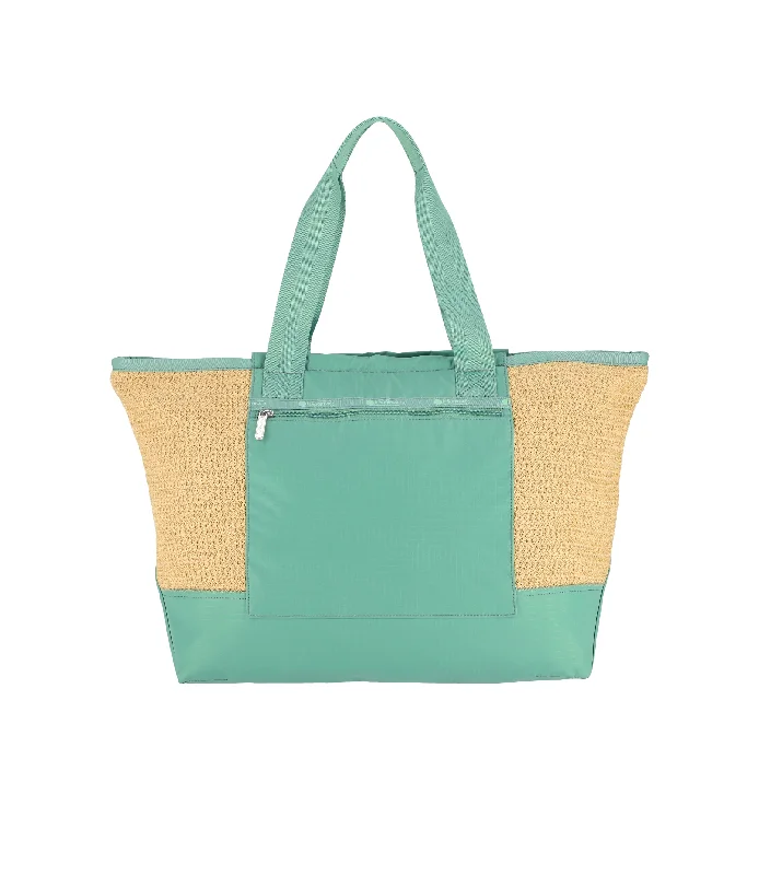 stylish women’s bags for formal events -Raffia East/West Tote