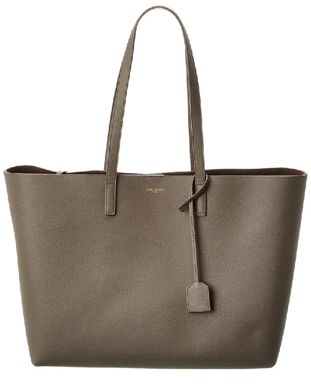 handmade bags for women -Saint Laurent E/W Leather Shopper Tote