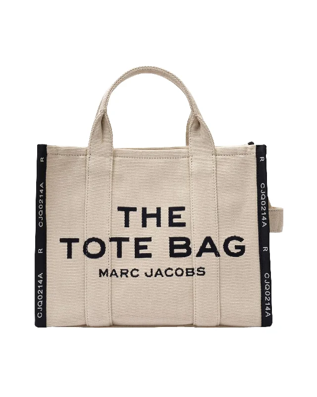 minimalist handbags for women’s outfits -The Medium Tote Bag Jacquard - Marc Jacobs -  Warm Sand - Cotton