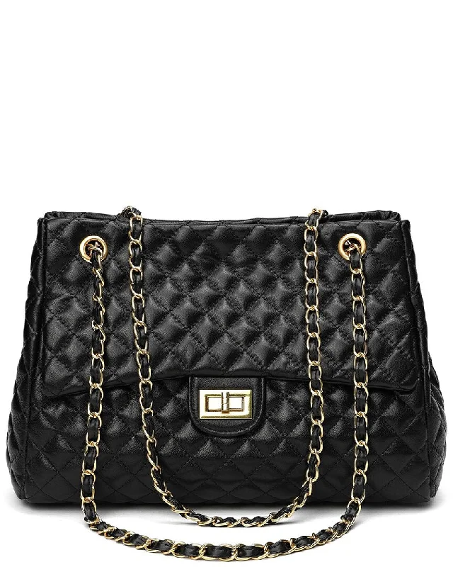 affordable women’s bags for everyday use -Tiffany & Fred Full-Grain Quilted Leather Tote