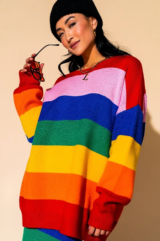 best women’s outfits for office wear -Dancing Queen Oversized Knit in Rainbow