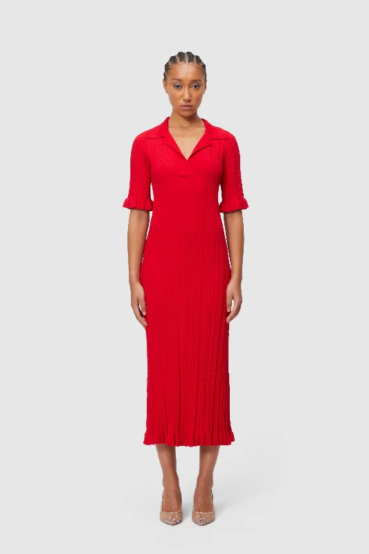 flattering women’s dresses for all body types -KNITTED POLO DRESS