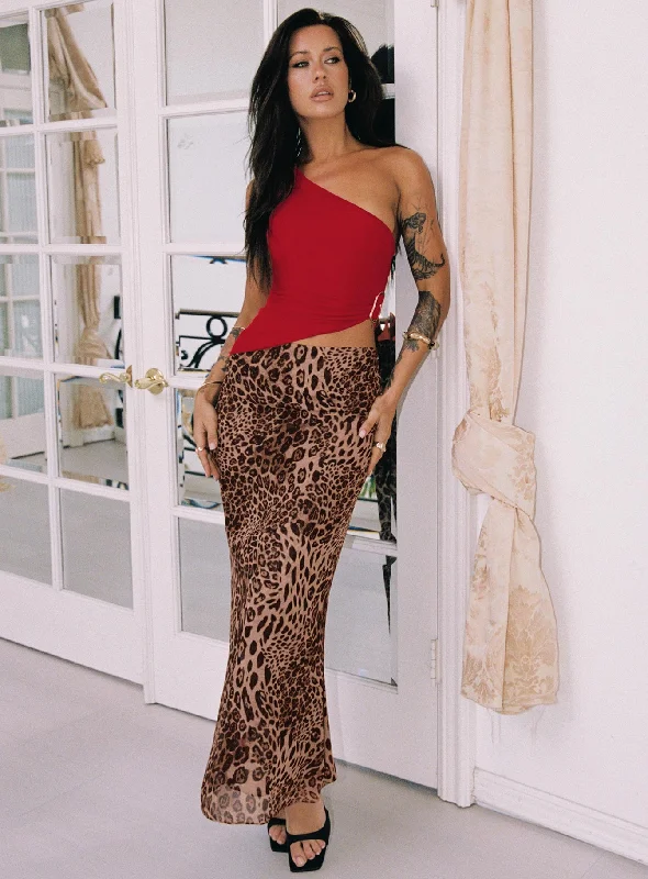 best women’s summer clothing outfits -Eleganza Maxi Skirt Leopard