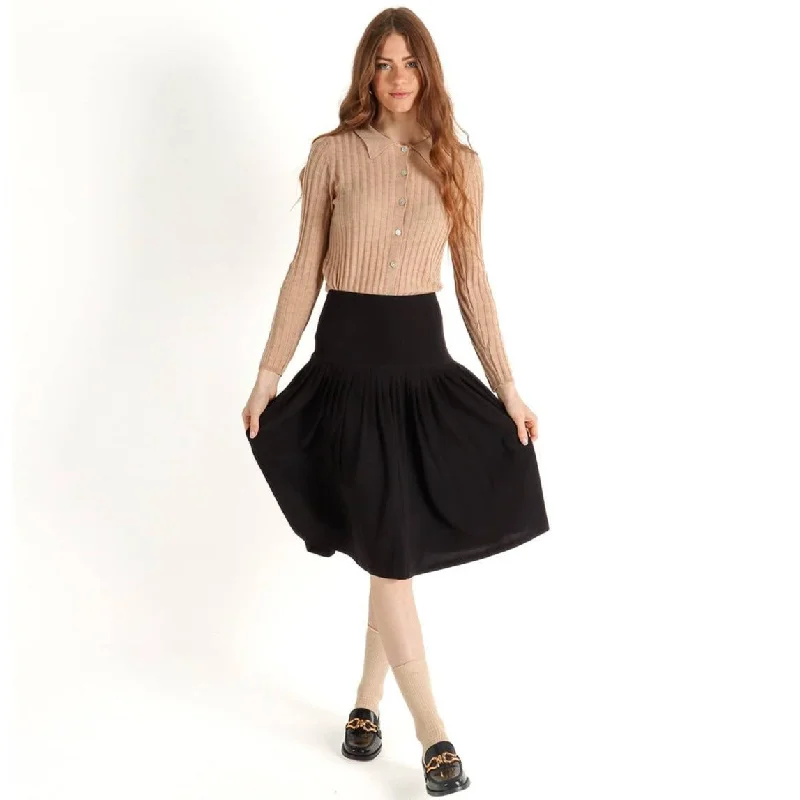 trendy workout clothing for women -Women's Gathered Pleats Slinky Skirt