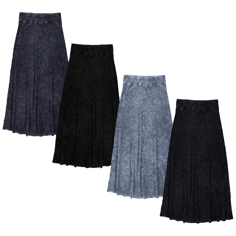 best fall clothing for women -Women's Ribbed Stonewash Maxi Skirt