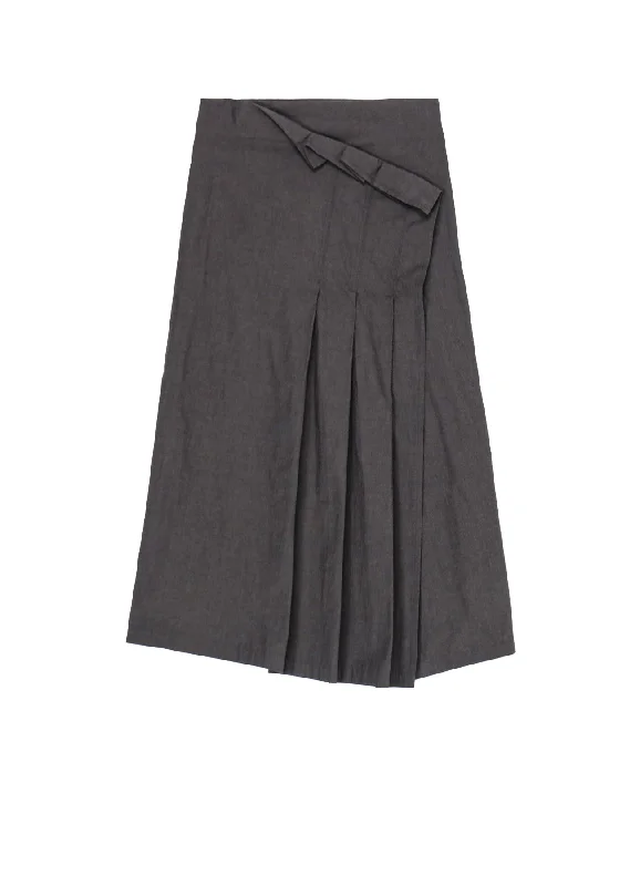 best women’s shoes for fall outfits -COTTON CHAMBRAY PLEATED WRAP SKIRT