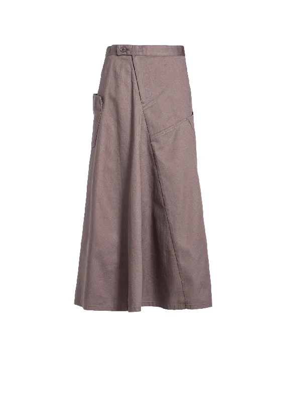 unique women’s dresses for special events -[Y's BORN PRODUCT] COTTON TWILL FLARE SKIRT WITH GUSSET